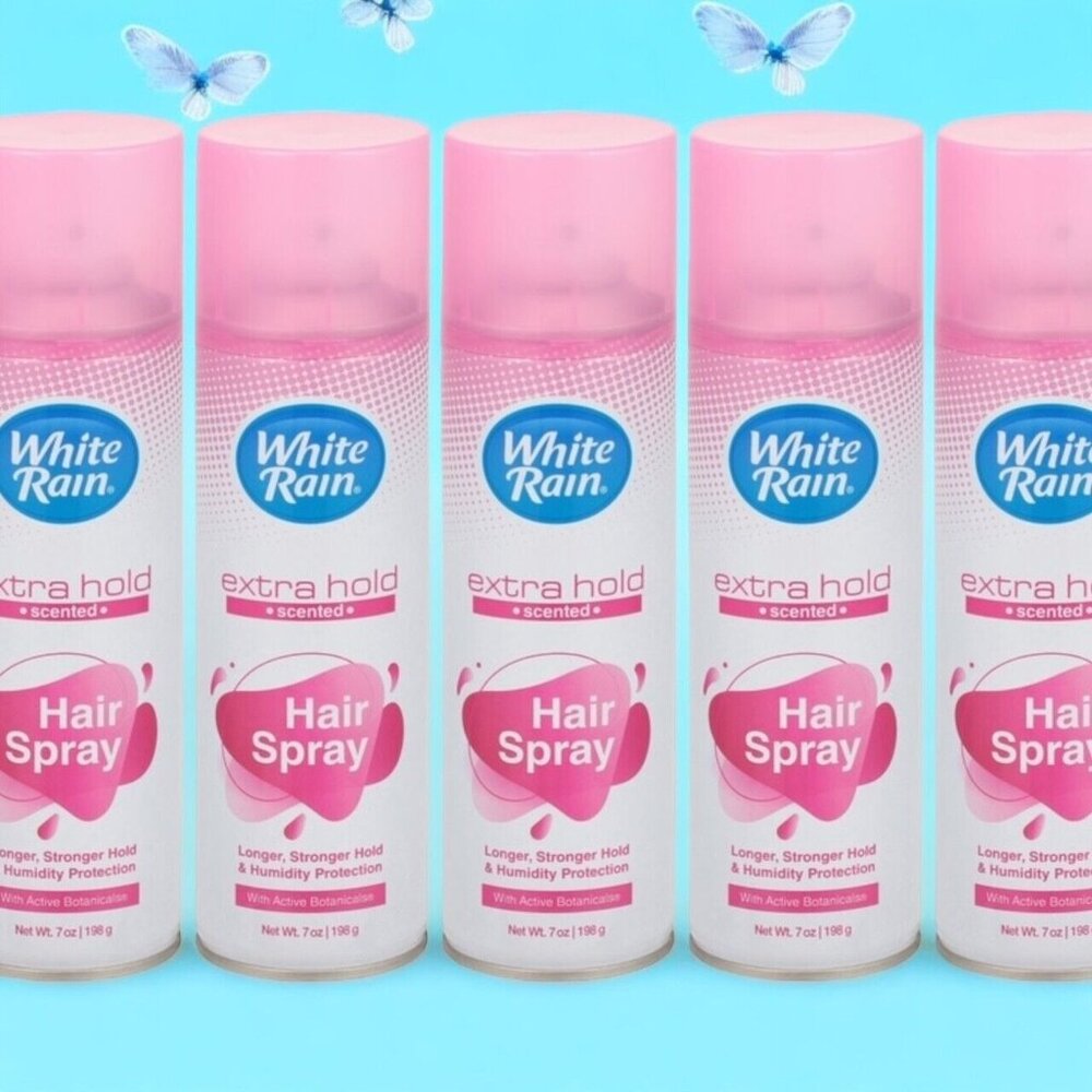 White Rain Aerosol Hairspray Scented Extra Hold Advanced Formula 7oz USA, 5 CANS